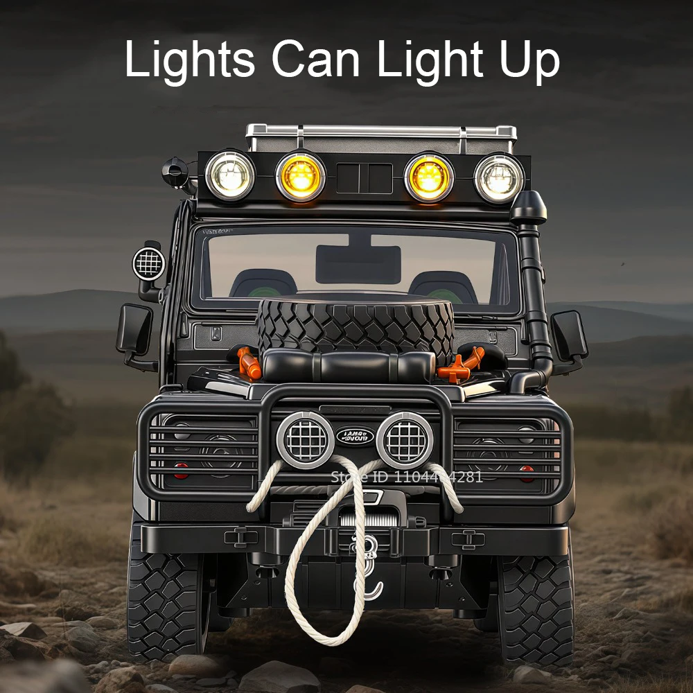 1:24 Land Rover Defender 110 Mitsubishi Delica Auto Giocattoli Pressofuso Modello Pneumatici In Gomma Porte Aperta Ruota Tirare Indietro Veicolo Regalo Del Capretto