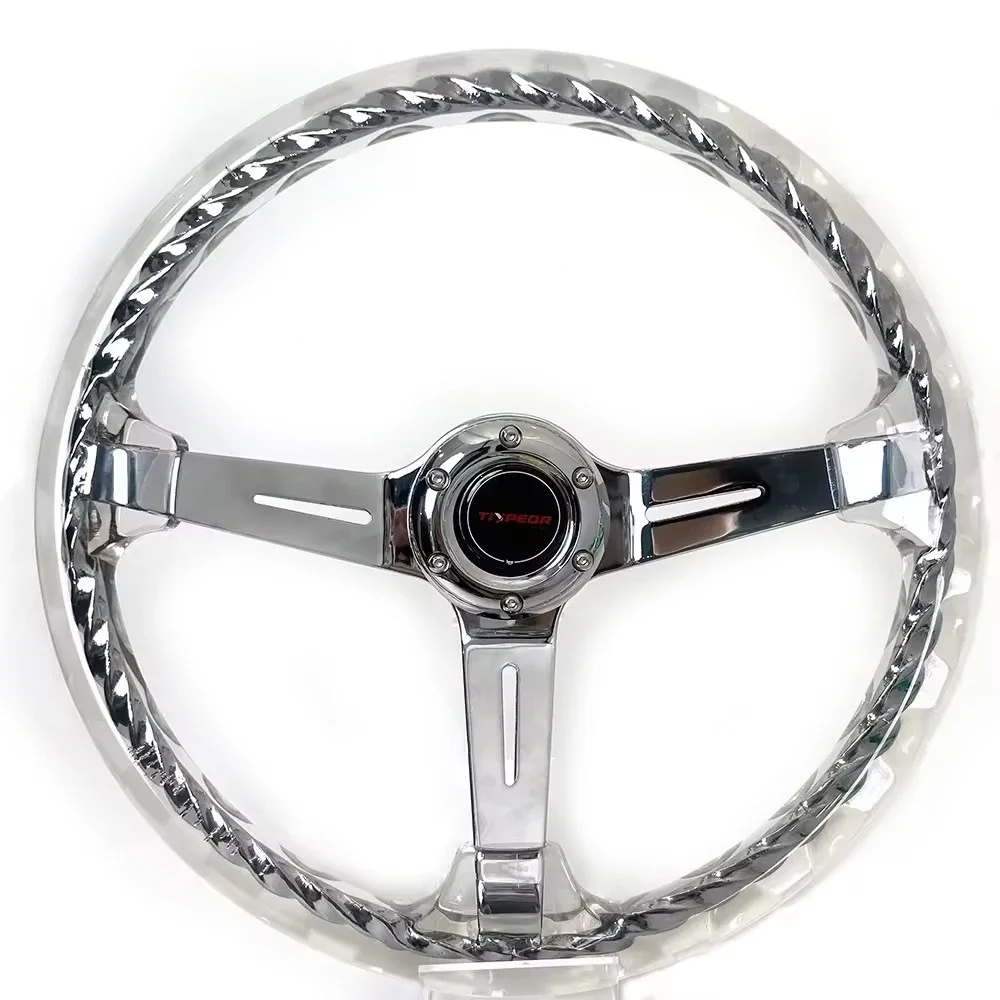 Metal Twist Clear Steering Wheel Hitman Steering Wheel Universal Racing JDM