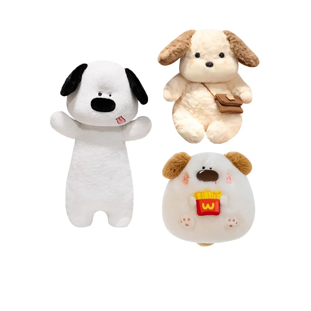 犬のぬいぐるみ動物ぬいぐるみラブラドールレトリバー長い枕ぬいぐるみ保持フライドポテト犬のおもちゃぬいぐるみパーソナライズされたロゴ実行可能-25-センチメートル