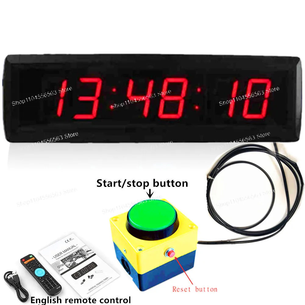 Large LED Countdown Timer Stopwatch with Remote, One-Button Reset for Contests, Games, Gym