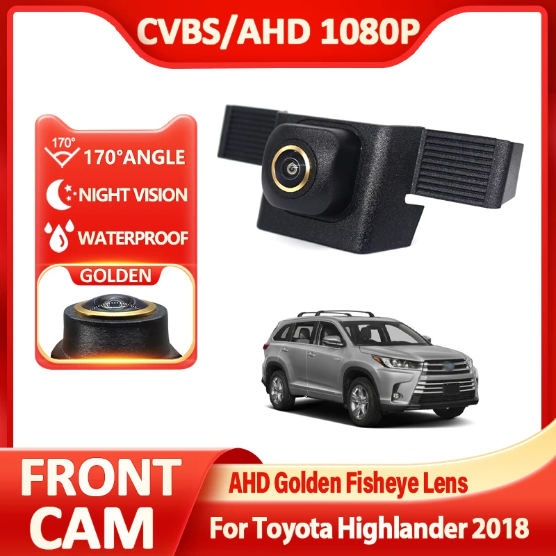 Golden AHD Vehicle Front Side View Camera CCD FishEye Lens Night Vision Waterproof For Toyota Highlander 2018 Accessories