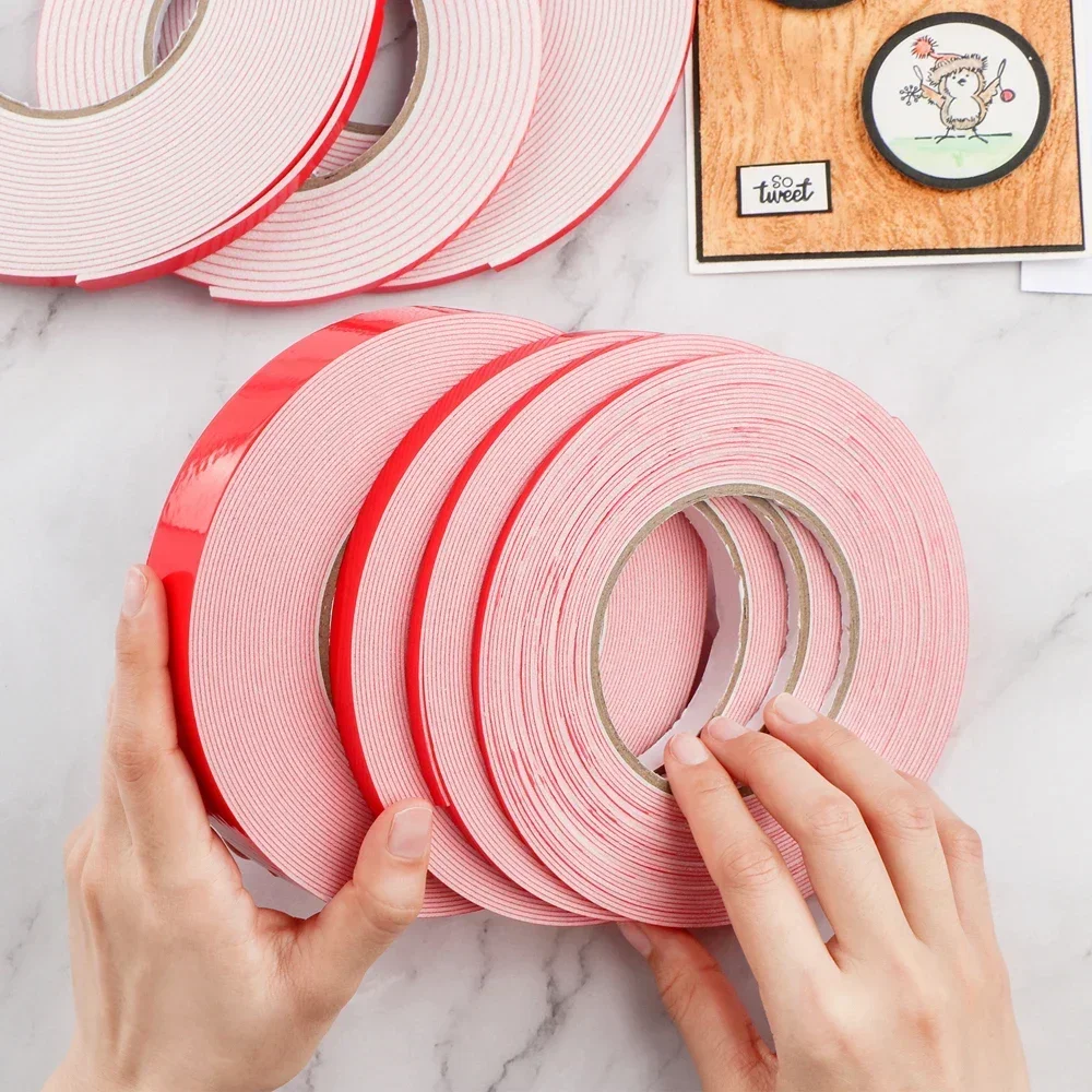 1mm/2mm/3mm Thickness Double Sided Adhesive Foam Roll Stciky 3D Foam Tape For Shaker Card To Add Dimension Layering Craft Making
