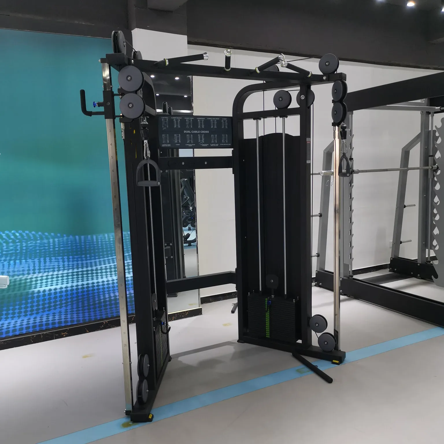 Dual Adjustable Pulley Cable Crossover Commercial Fitness Multi Functional Trainer