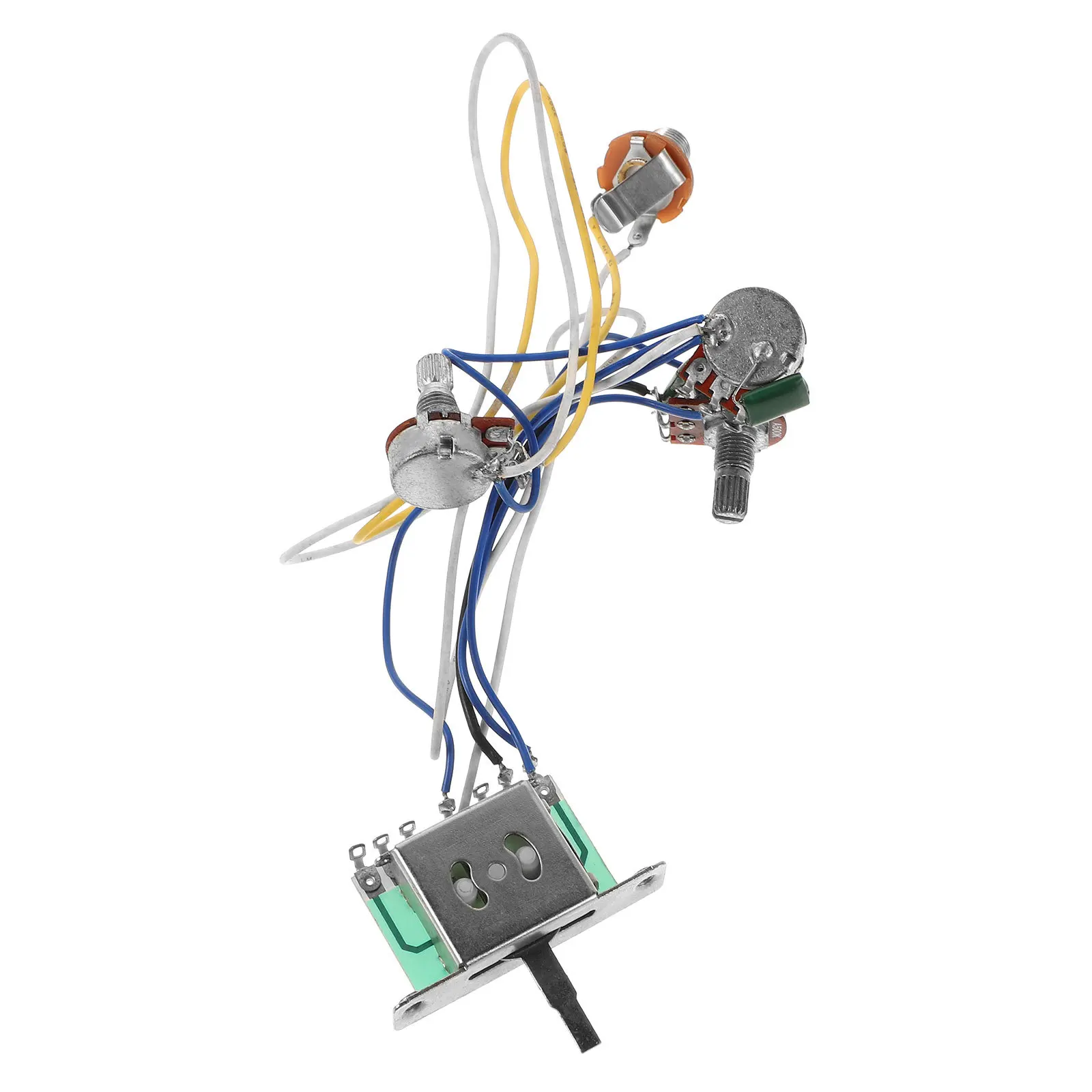 

1Set Electric Guitar Wiring Harness Kit Three-Way Toggle Switch Potentiometers Copper Jack Smooth Sound Control Musical Upgrades