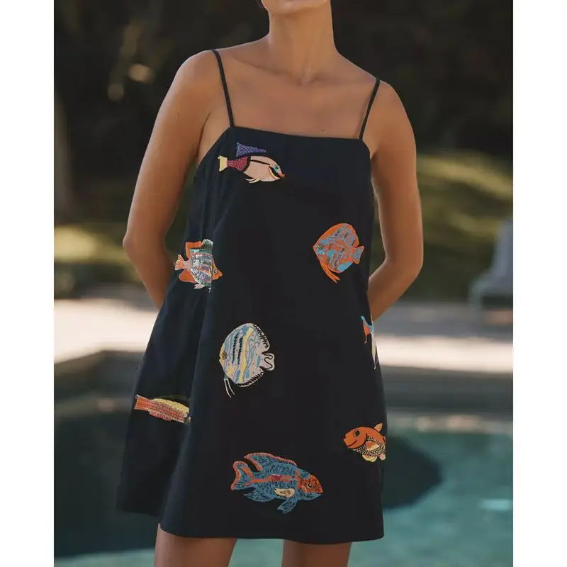 ผู้หญิงฤดูร้อน Y2K Vintage ปรับสายรัด Tie-up Backless สแควร์คอ 3D ปากกายสั้น Mini Cami Slip Dress