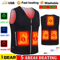 Men Jackets Winter Smart Heated Vest USB Electric Heating Vest Jacket Women Waistcoat Outdoor Trekking Thermal Jacket Heated Ins