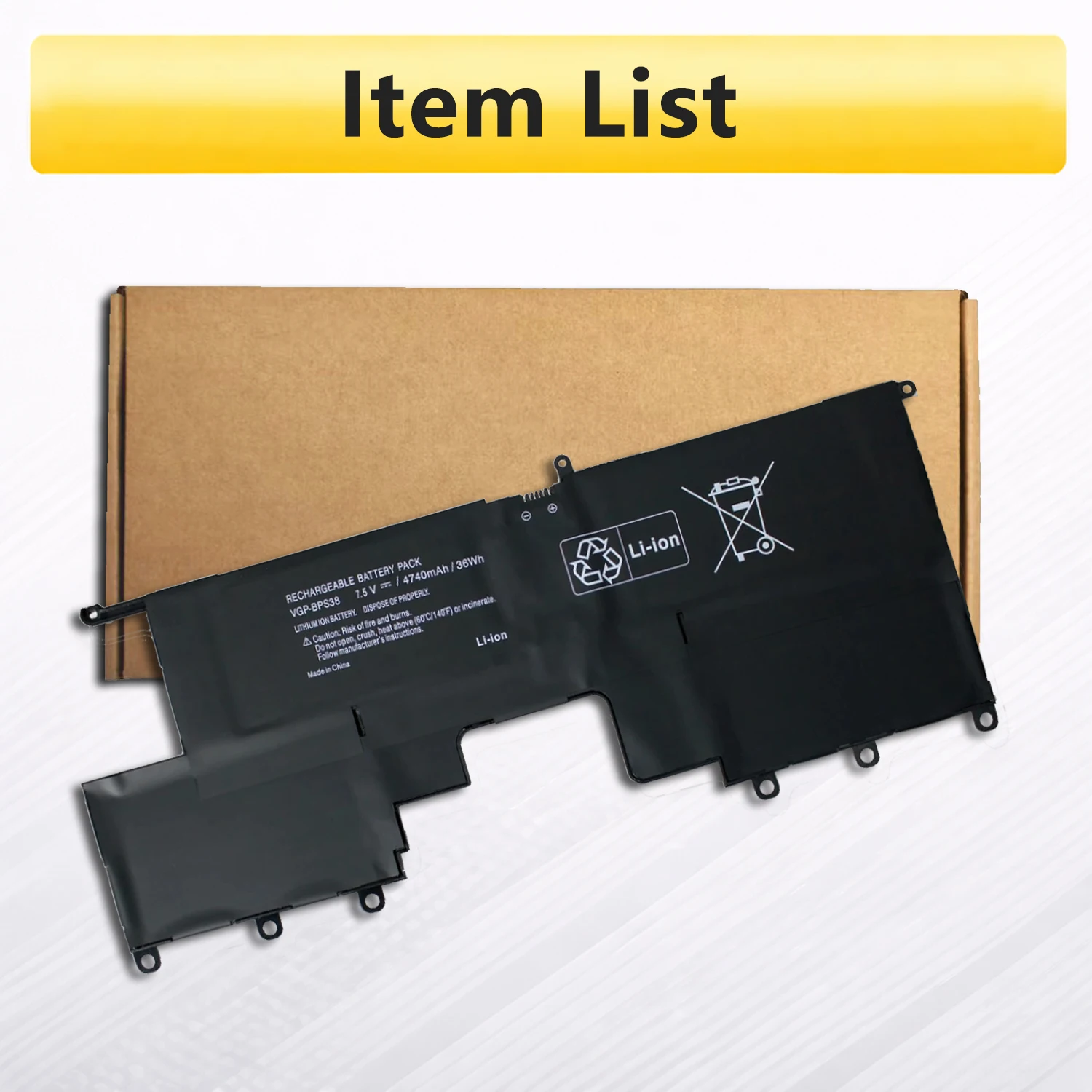PowerHub VGP-BPS38 7.5V 36Wh 4740mAh Laptop Battery For Sony VAIO Pro13 SVP13 SVP132 SVP1321BPXB SVP132A1CM Pro11 BPS38 SVP1322