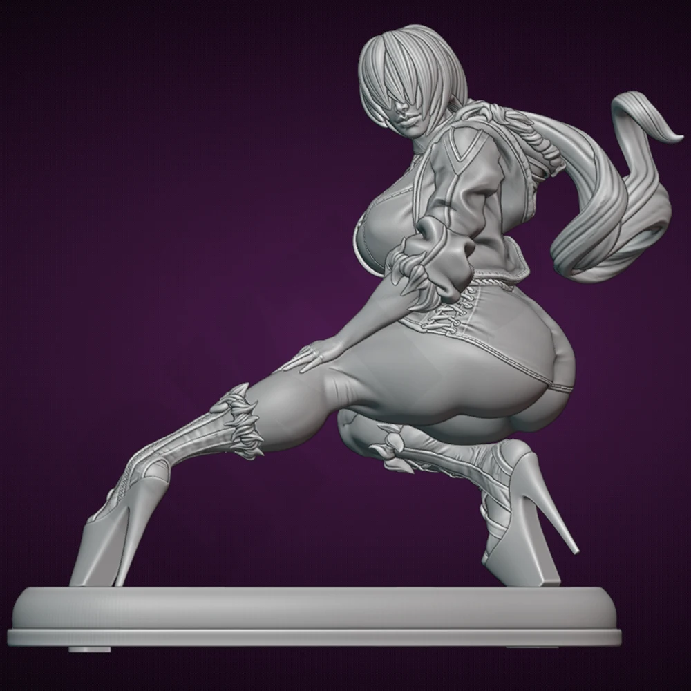 1/24 3d Print Model Kit Thunder Fighting Sexy Girl Anime Resin Figure Model Kit DIY Miniature Reduction Statue Unpainted Kit Toy