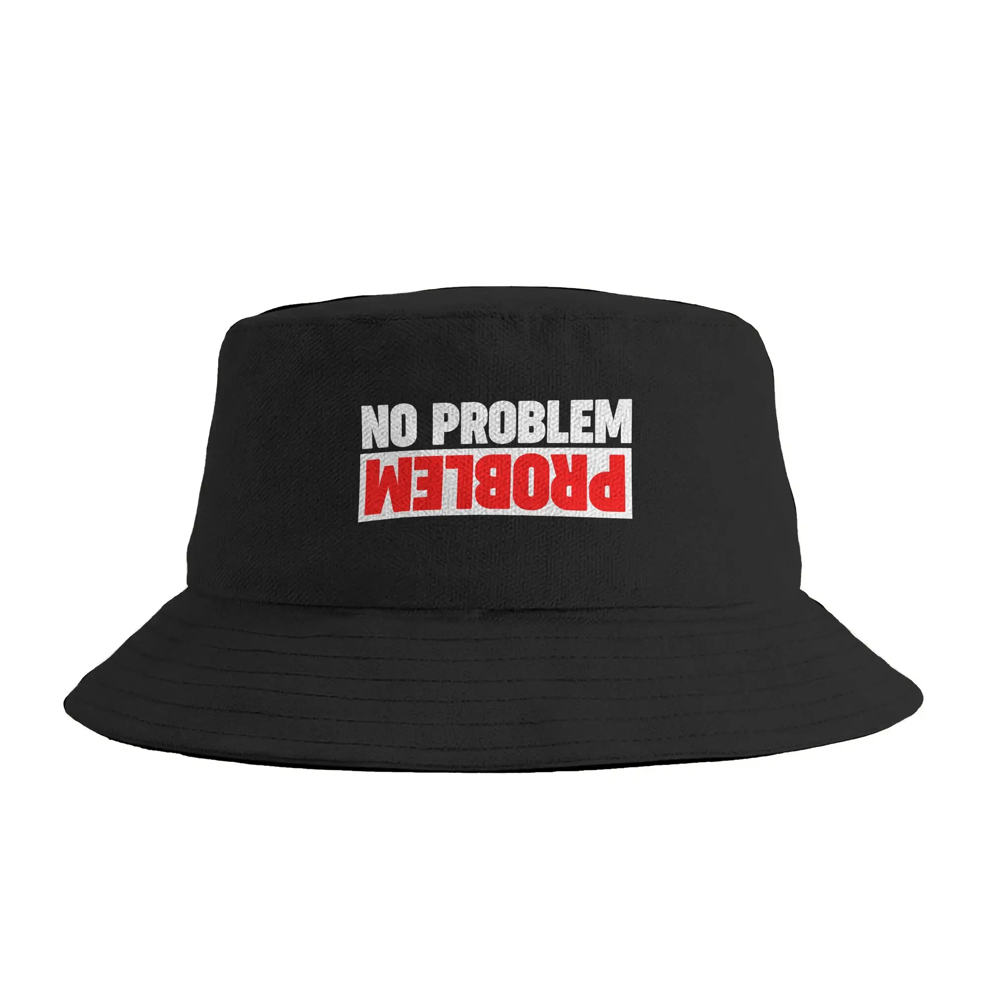 Problem No Problem funny Upside Down Bucket Hat Spring  Trendy Fisherman Hats For Women Foldable Fishing Caps Sunscreen Hats