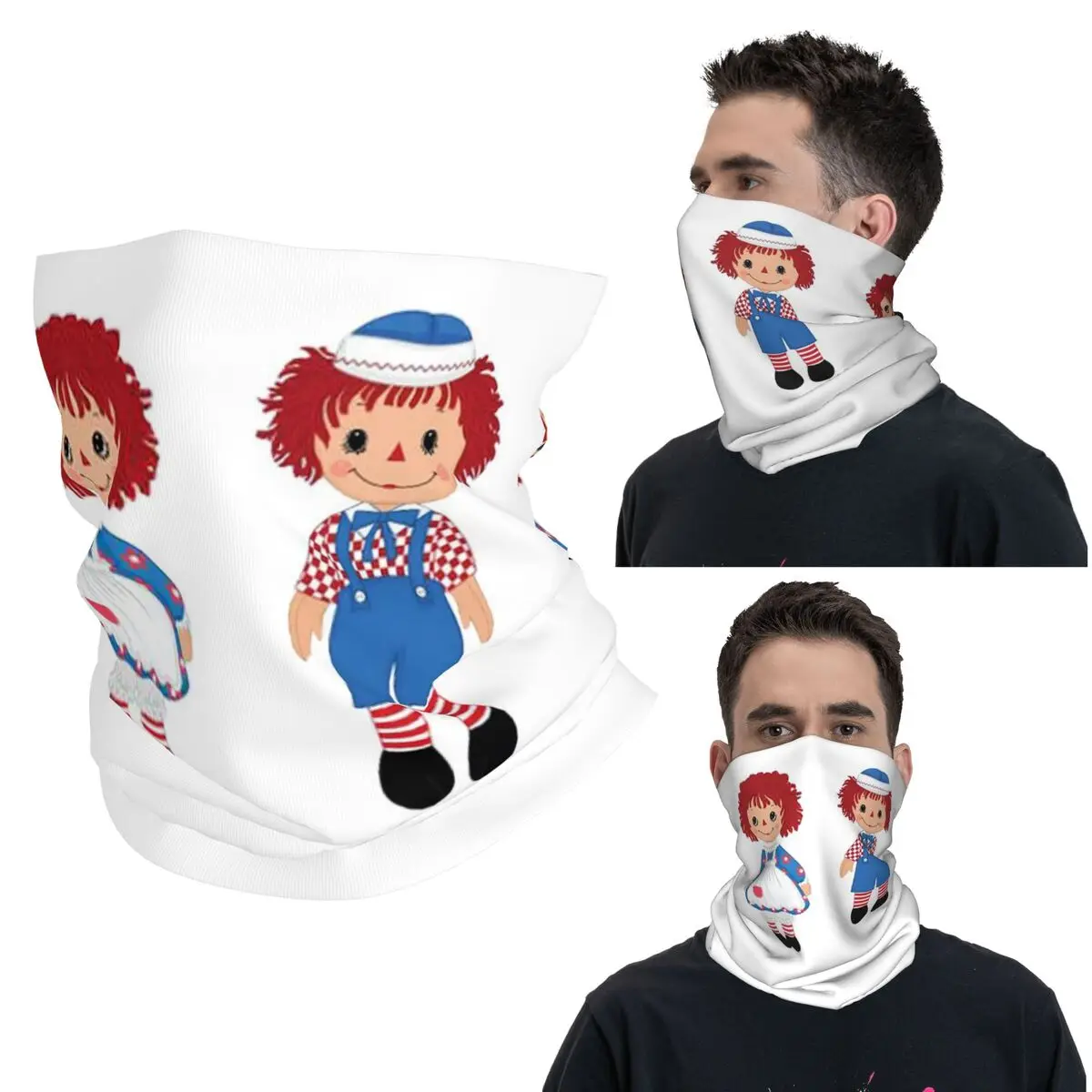 

Винтажные куклы Raggedy Ann And Raggedy Andy, бандана, гетры с принтом, маска, шарф, многофункциональная повязка на голову для бега
