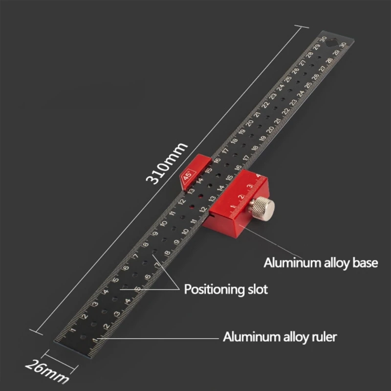 Marking Gauge Combination Angles Carpenters Square with Clear Scale for Marking 45° & 90° for Woodworking DIY & Crafts Dropsale