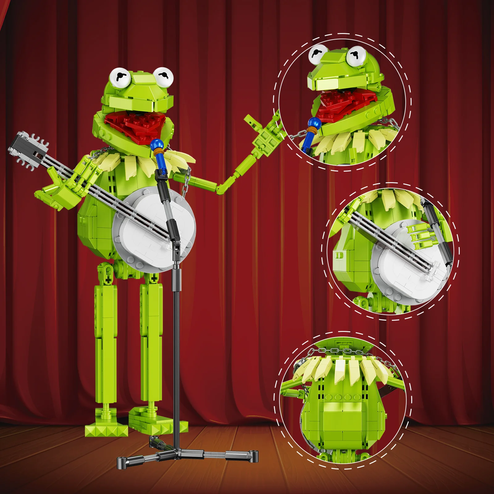 Big Frog Muppet Show Building Block Set Cartoon Doll Funny Stage Scene Action Figure Model Kit STEM Toy Gifts for Kids Adults