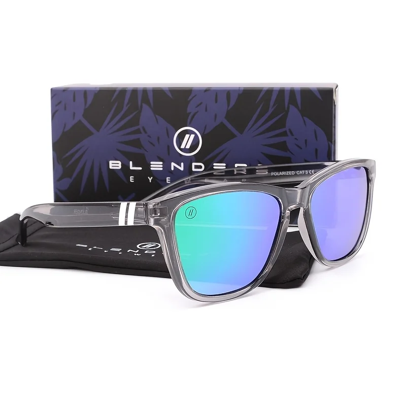Блендерные синие зеркальные солнцезащитные очки, мужские поляризационные солнцезащитные очки с УФ-лучими линзами, винтажные модные квадратные мужские солнцезащитные очки 0717