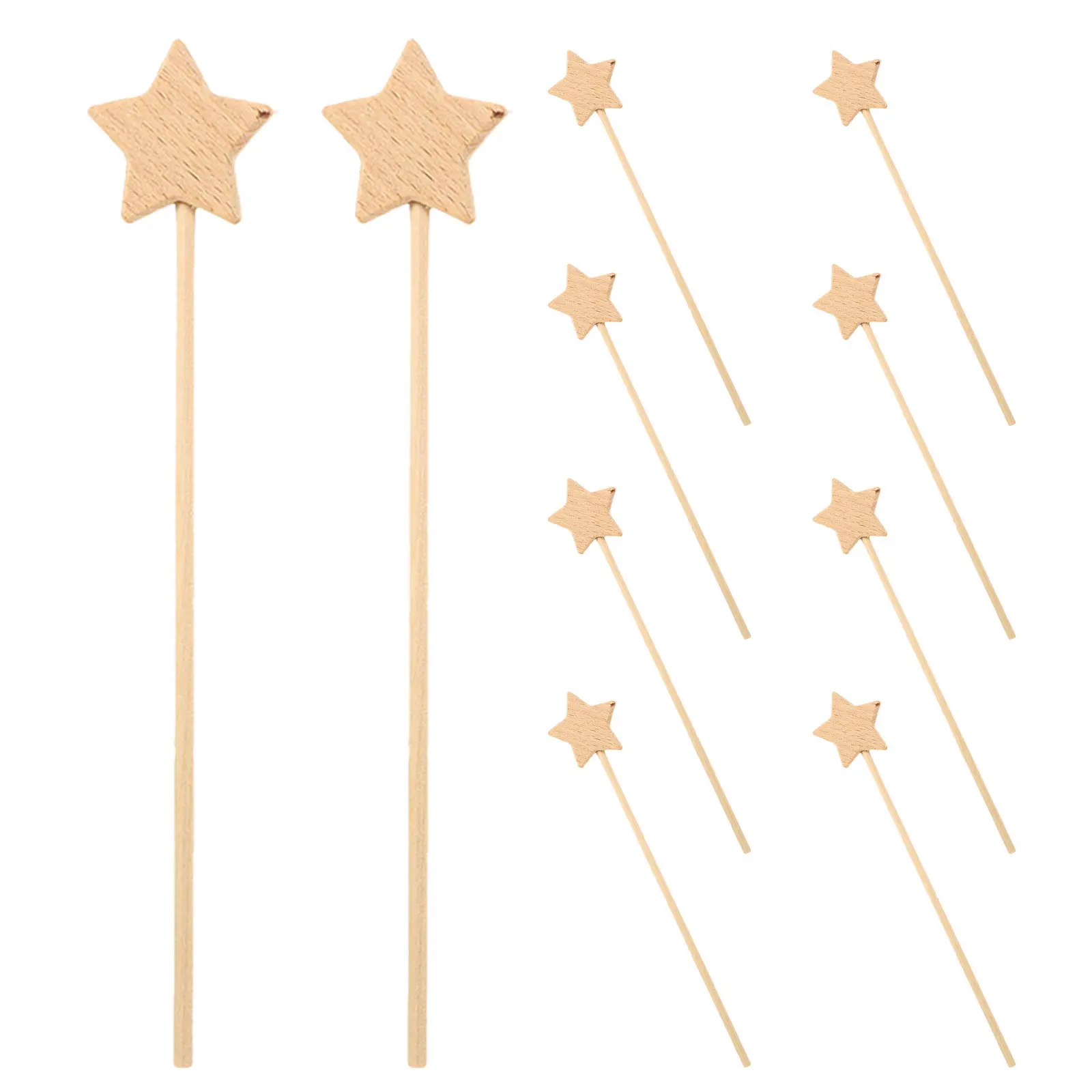 

10Pcs Star Wand DIY Craft Kit Unfinished Wooden Fairy Sticks for Education Creative Play Princess Party Favors