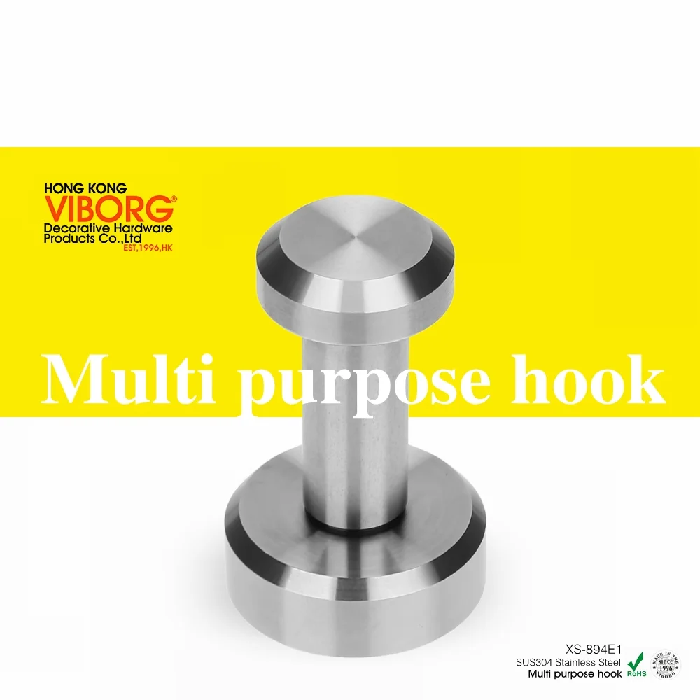 VIBORG 4 Pieces Solid 304 Stainless Steel Bathroom Shower Towel Hooks Clothes Coats Holder Hanger Kitchen Garden Outdoor Hooks