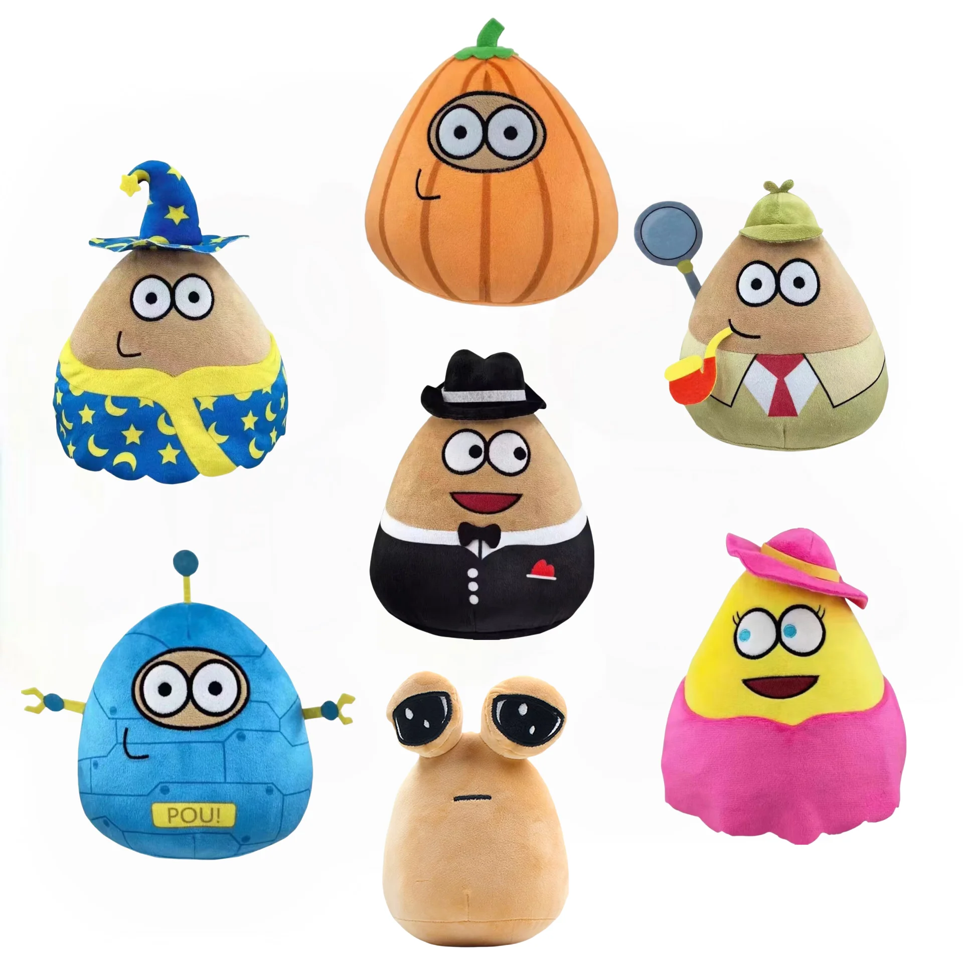 인기있는 애완 동물 외계인 Pou 플러시 장난감 Kawaii 외계인 애완 동물 인형 귀여운 Pou 박제 장난감 부드러운 베개 플러시 동물 선물 장난감 어린이 소녀