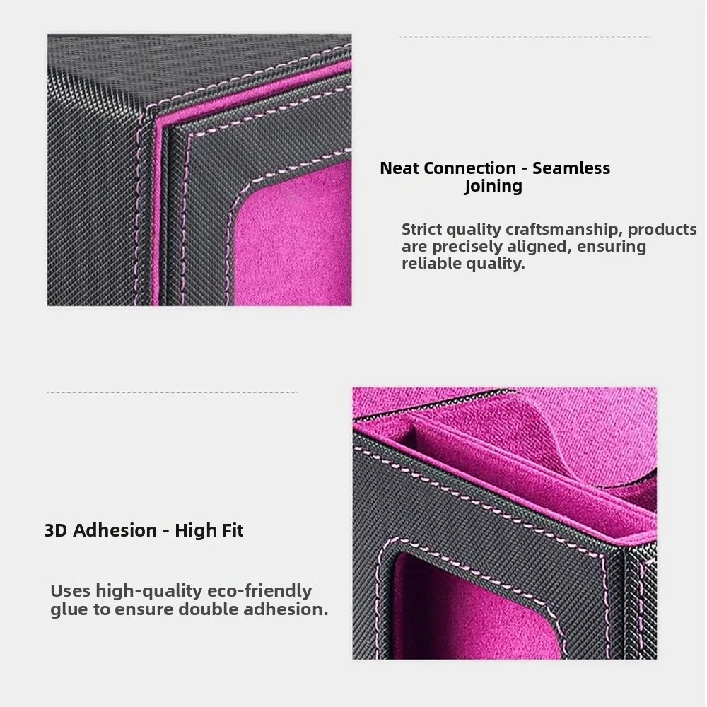 Fashion PU Leather Card Deck Box Holds 100Cards Flannel Window Collection Box Collection Game MTG Trading Card Holder Women Men