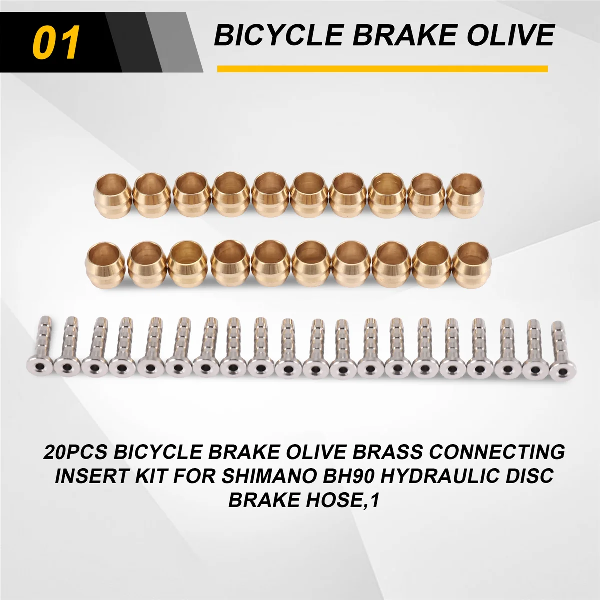 20Pcs Bicycle Brake Olive Brass Connecting Insert Kit for Shimano BH90 Hydraulic Disc Brake Hose,1 LYZ