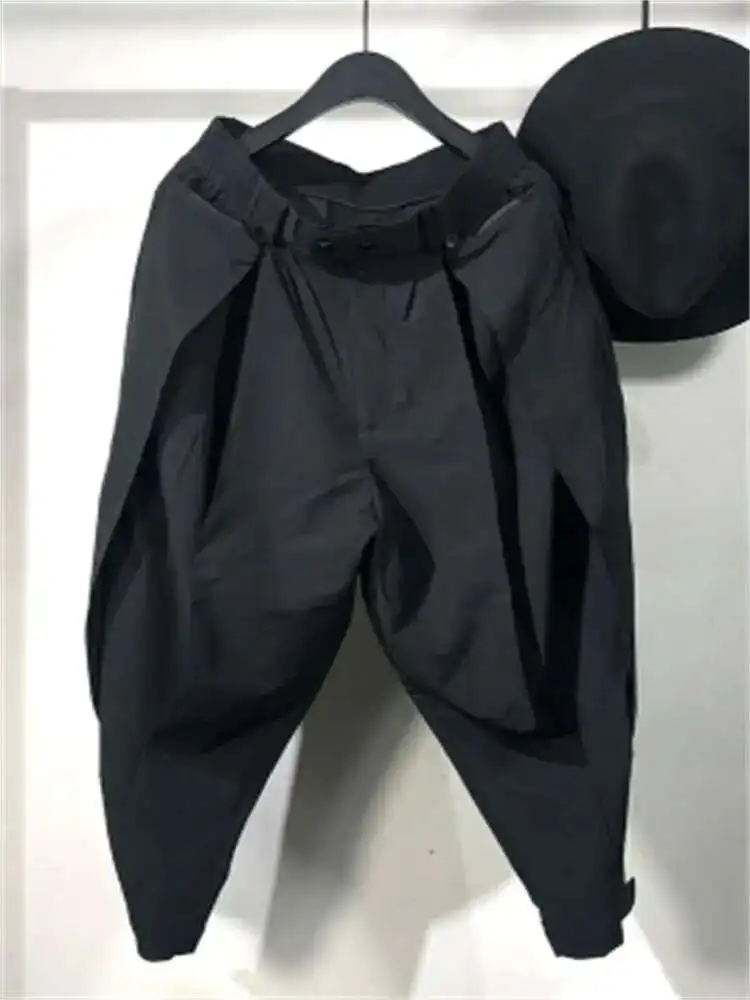 Tide Men And The Dark Loose Autumn Simple Spring Original Harun Bound Pants Haruku Style Personality Pure Color With Radish