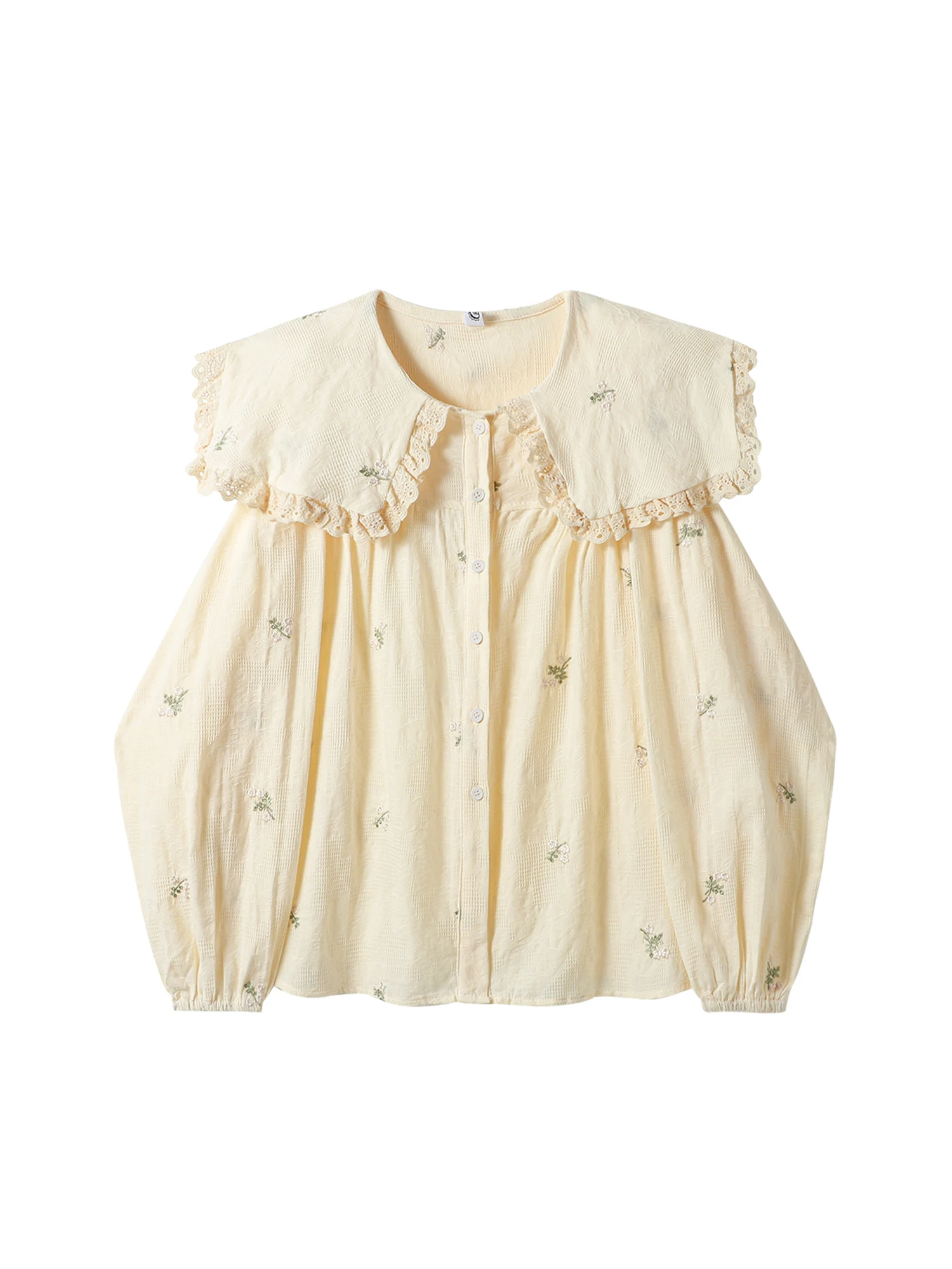 

Women's Yellow Peter Pan Collar Shirts Blouses Vintage Y2k Aesthetic Elegant Fashion 2000s Long Sleeve Shirt Clothes Autumn 2025