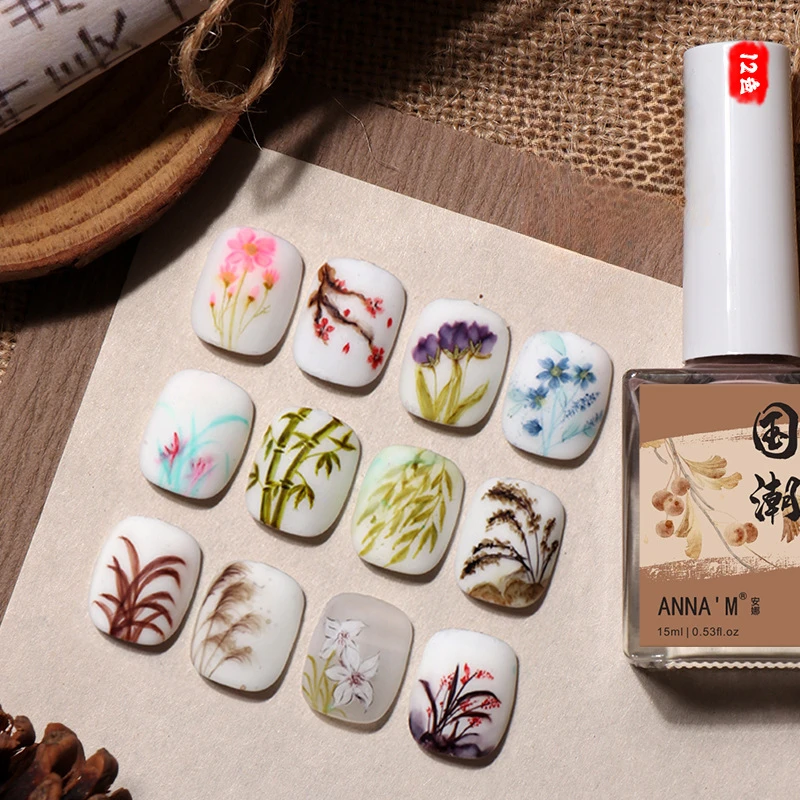 

Blooming Nail Polish Marble Nail Ink Tint Gel Watercolor Ink Nail Art Blossom Gel Polish Semi Permanent Soak Off UV Gel Varnish