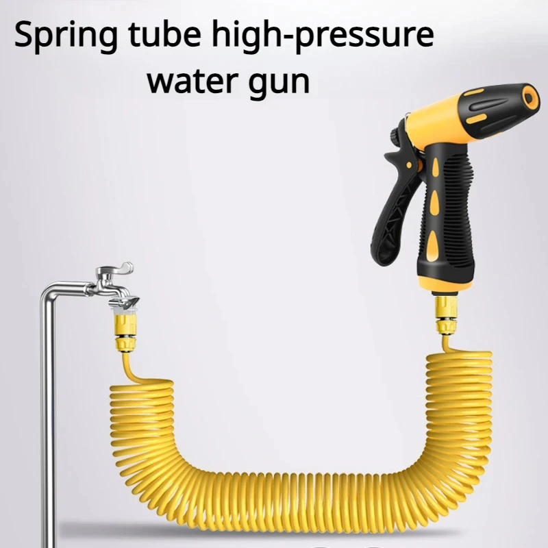 10 Meter Telescopic Water Pipe with High-pressure Nozzle Car Washing Tool Set Extension Hose Water Hose for Pressure Cleaner