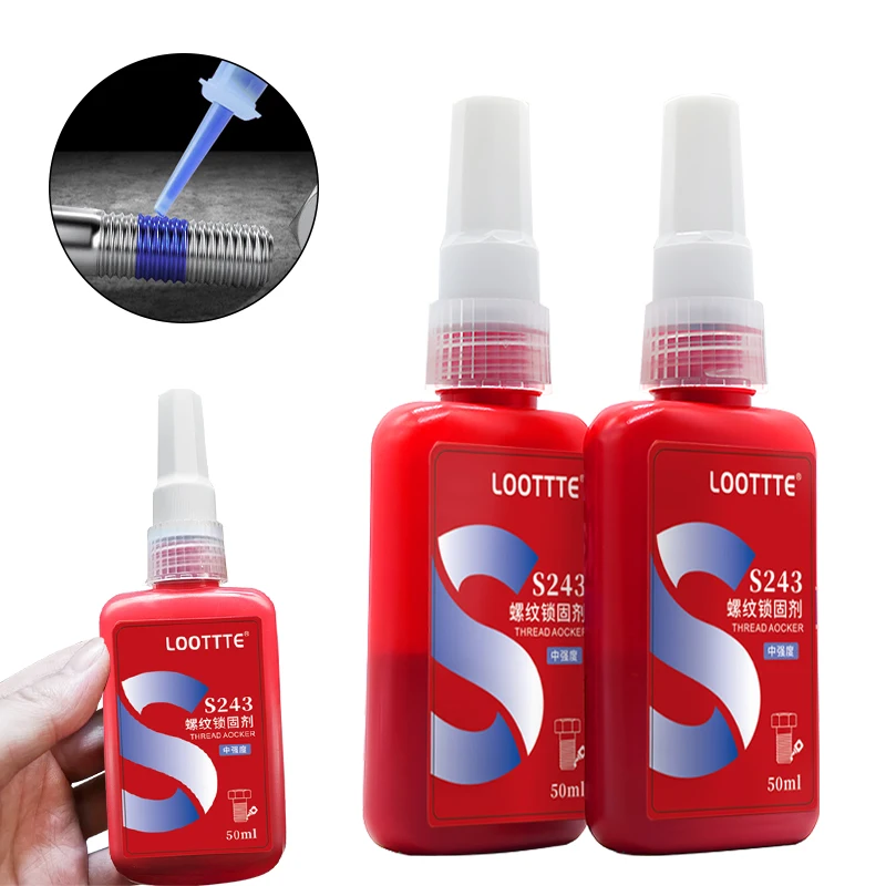 50ml Threadlocker High Temperature Fast Curing Thread Fastener 242 243 Screw Locking Agent  Water and Oil Resistant Threadlocker