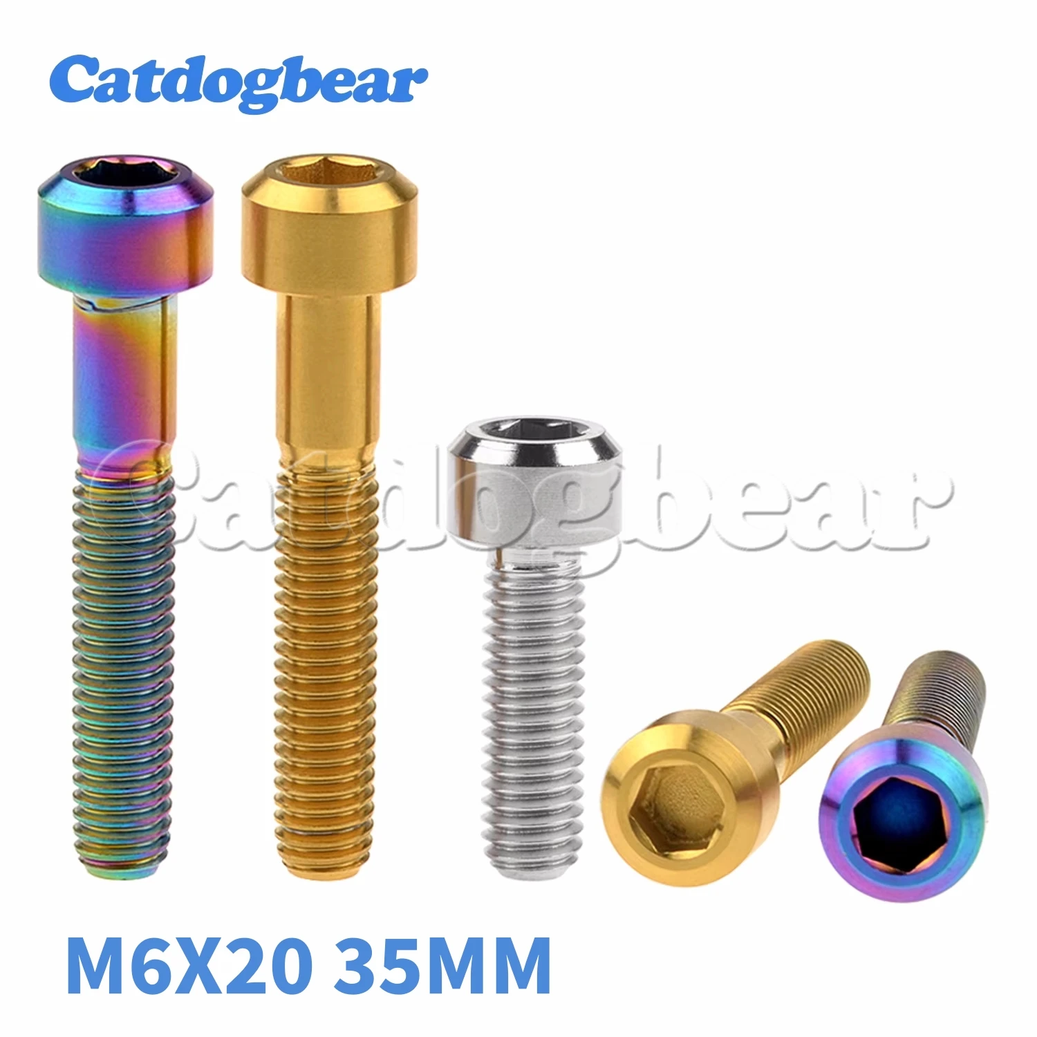 

Catdogbear 4PCSTitanium Bolt M6x20 35mm Allen Key Hex Head Screws for Bike Headset Stem Top Cap