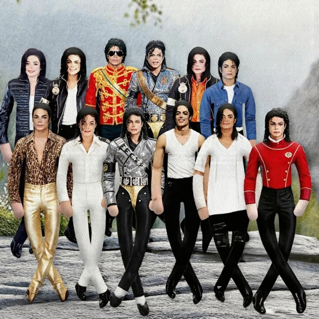 Michael Jackson Plush Doll Bag Decoration Keychain With Wire Frame Poseable Figure Movable Joints Abstract Toy Gift Home Decor