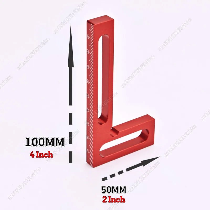 Precision Woodworking Tools 100mm Aluminum L-Squre Minisquare Mini Clamping Squares Measurement Tool Red