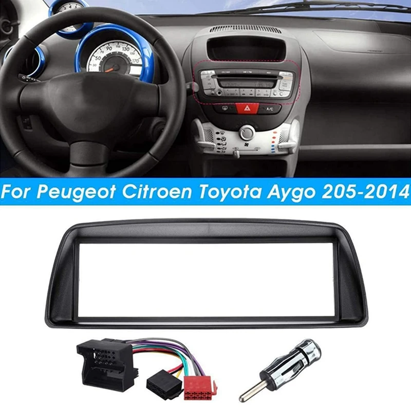 2X Car Radio Fascia Panel Frame 1 Din CD DVD Dash Audio Interior Cover For Citroen C1 For Toyota Aygo For Peugeot 107