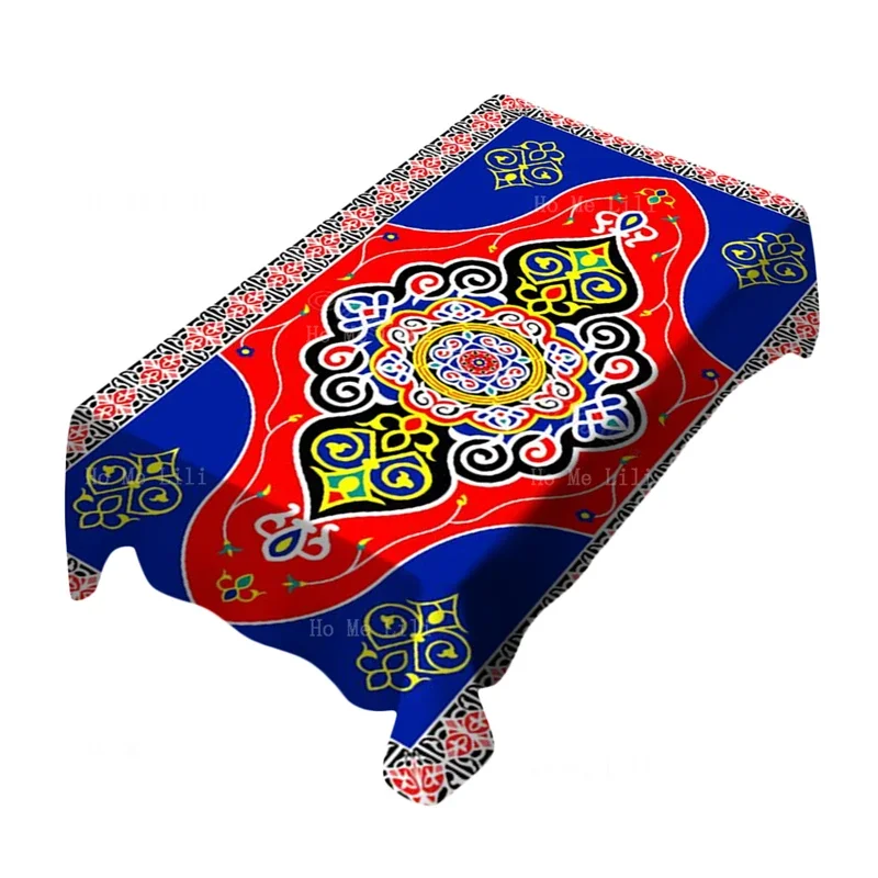 Hayameya Ramadan Festive Ornaments Ethnicity Kareem Mosque Silhouette Colorful Birds And Paisley Tablecloth By Ho Me Lili