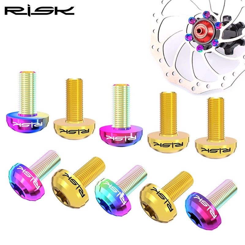 12pcs M5x10mm Disk Brake Rotor Bolts Titanium alloy Mountain Bike Brakes Disc Rotor Ultralight Bicycle disc screw bike part