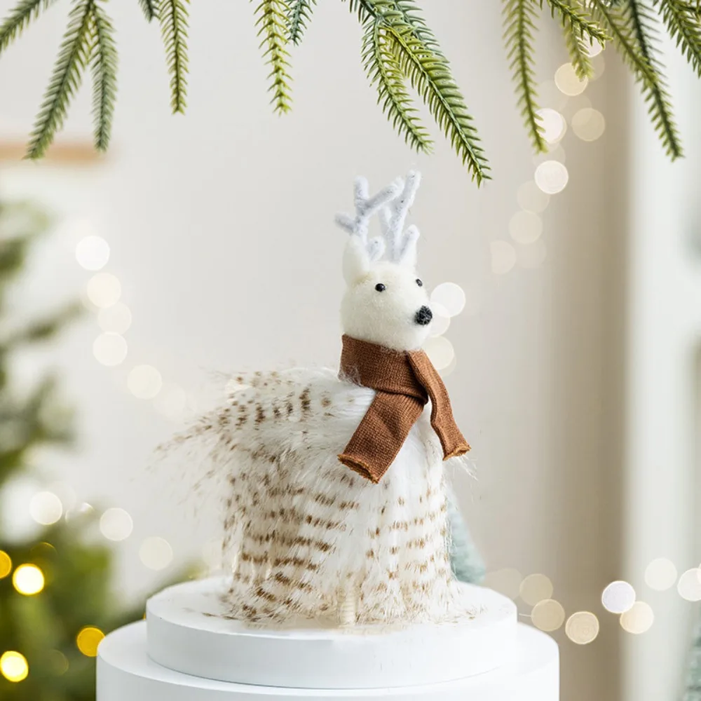 

Cute Felt Christmas Hanging Pendants Cartoon Elk/Deer Christmas Doll Pendant Sled Mouse Pink Xmas Tree Pendants Office Decor