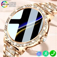 Reloj inteligente con Pantalla AMOLED para mujer, pulsera con control del ritmo cardíaco y del oxígeno en sangre, Bluetooth, llamadas, para Android e IOS, 2023