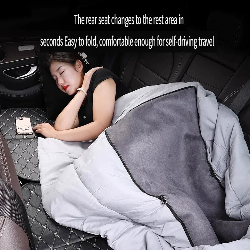Foldable Car Backseat Bed No Inflation Needed Instant Setup Thick PU Leather Waterproof Non Slip Sleeping Mat for Travel Camping view 5