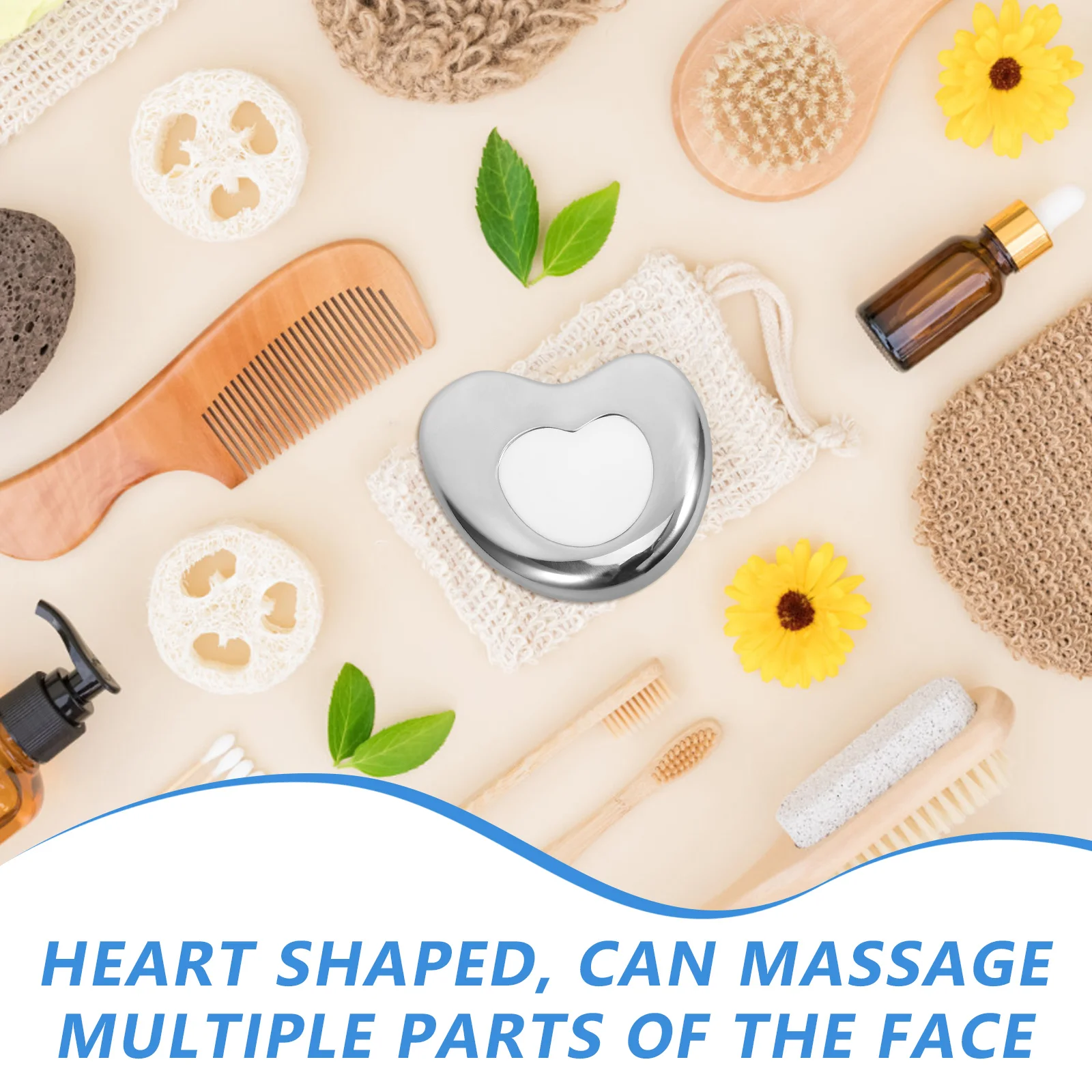 

Facial Scrapping Plate Stainless Steel Gua Sha Tool Face Massager Body Tools Scraping Board Small Size Lightweight Portable Home