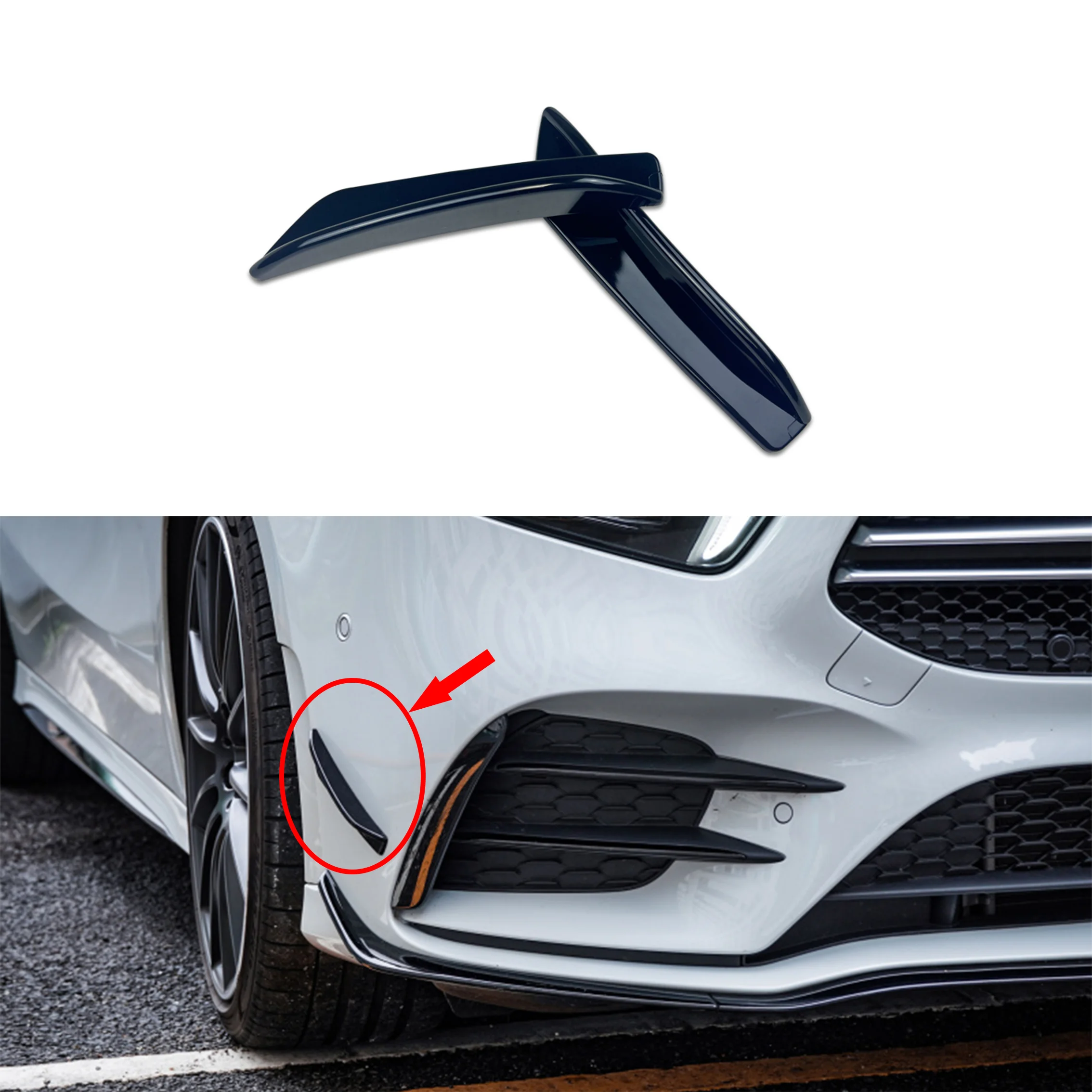 For Mercedes Benz A Class W177 AMG A180 A200 A250 A35 2019 2020+ Front Bumper Fog Lamp Air Vent Cover Trim Sticker Car Styling