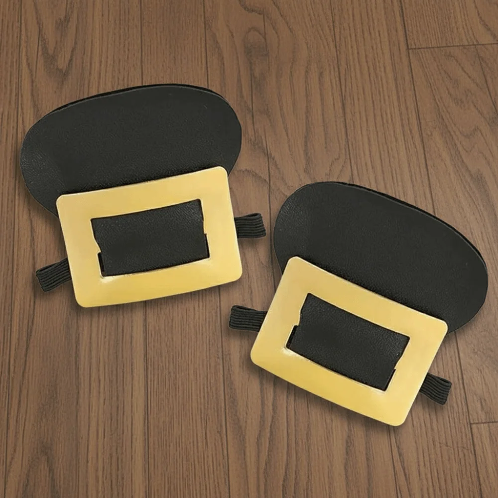 1 Pair Faux Leather Tongue Black Shoe Buckles Square Frame Elastic Band Strap Baroque Shoe Cover Universal Shoe Size Lightweight