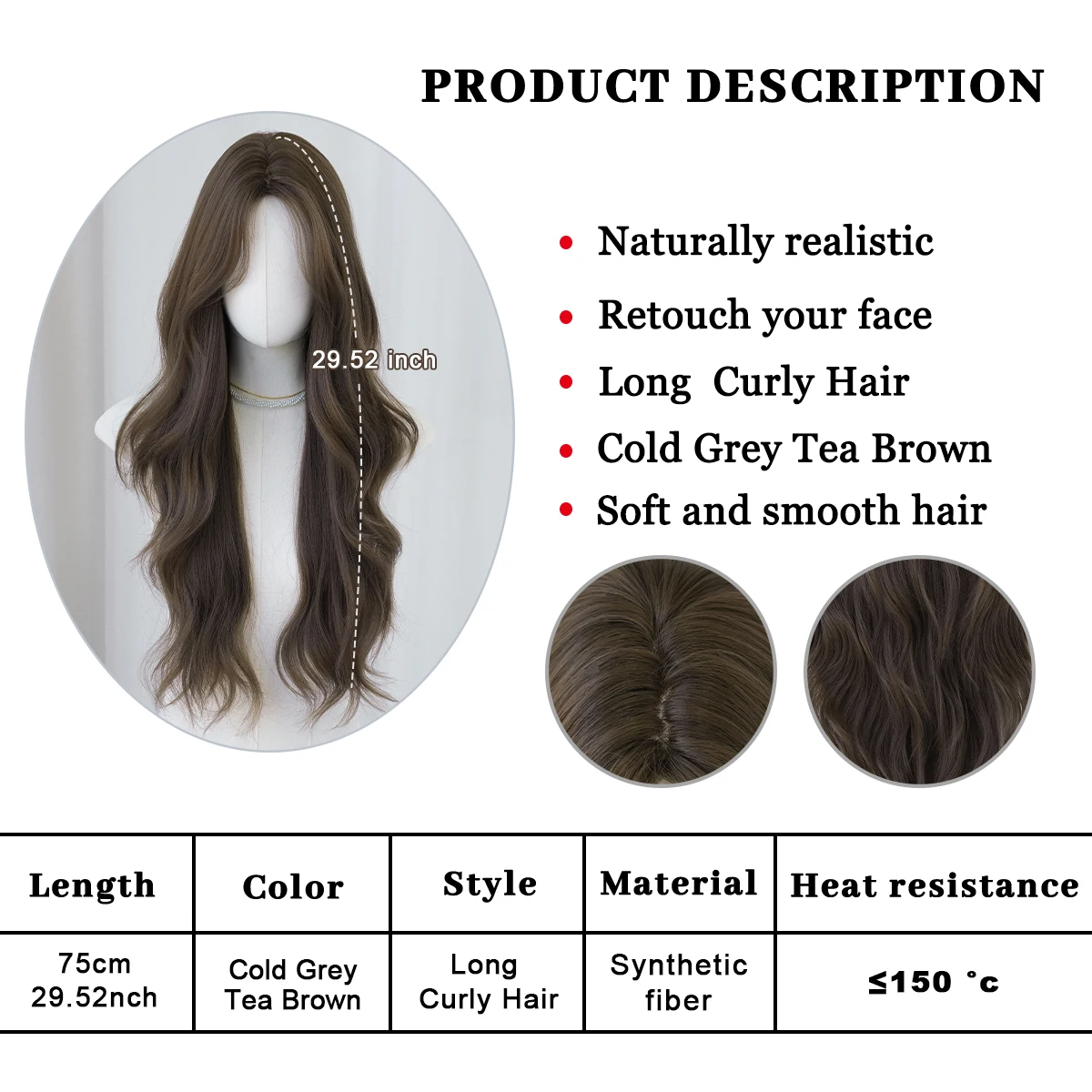 PARK YUN Long Wavy Light Brown Wigs For Women 30 Inch Wave Wig Natural Looking Synthetic Fiber Fashion Wig For Daily Party Use image 6