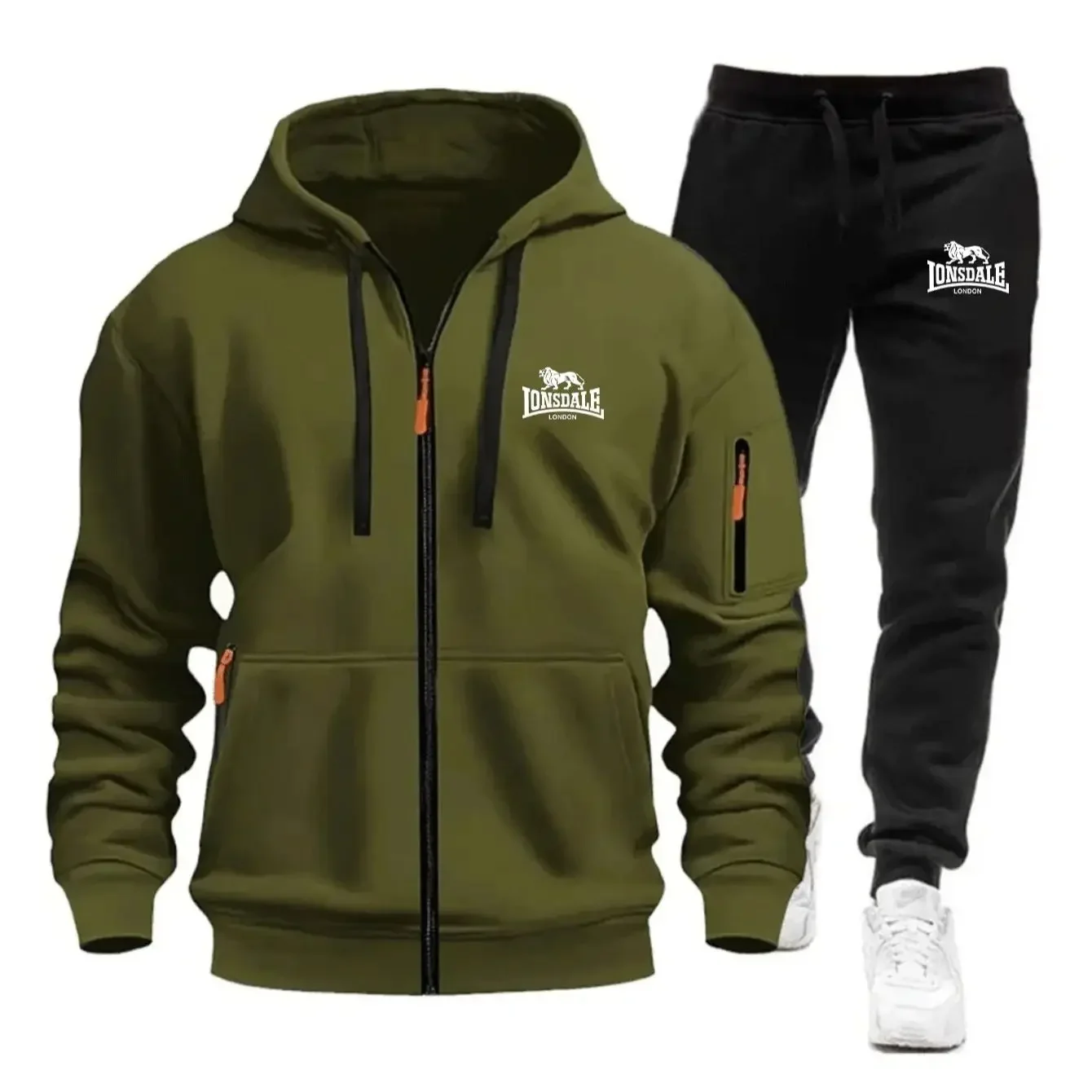 2026 New Brand Men's Winter American-Style Heavy Fleece Zip-Up Hoodie Warm Casual Sports Loose Workwear Trendy Set view 4