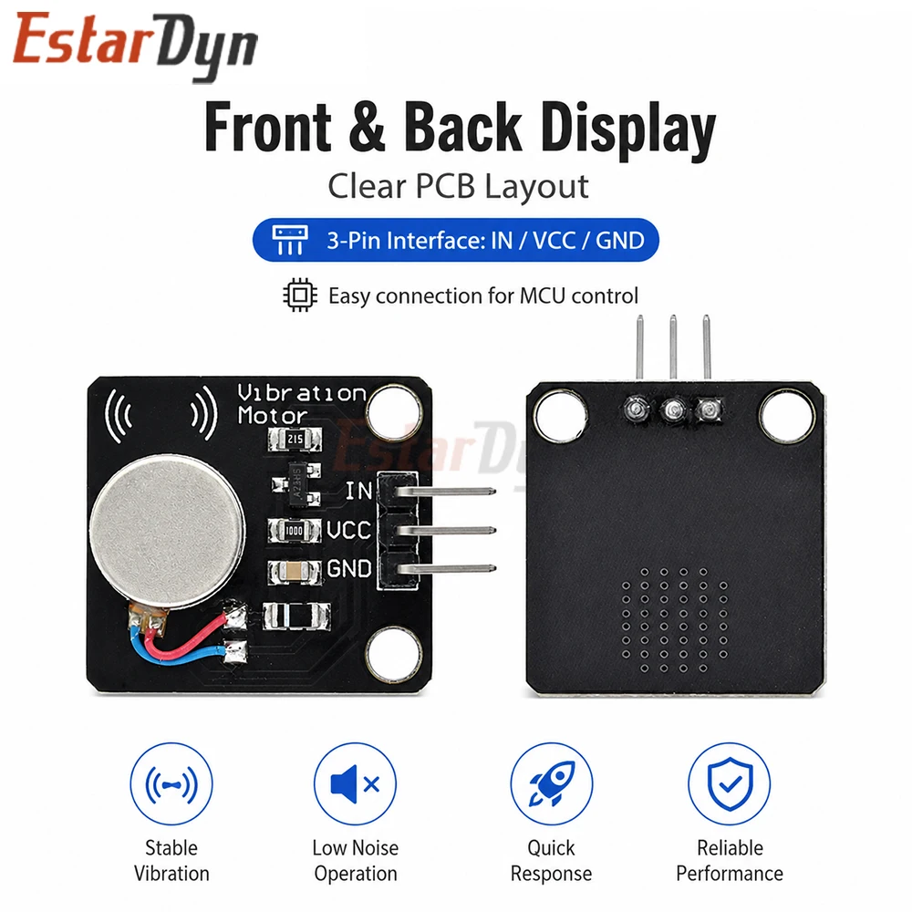 Estardyn PWM Vibration Motor Module Mini DC 3V-5V Driver Board Phone Vibrator for Toy DIY Kit