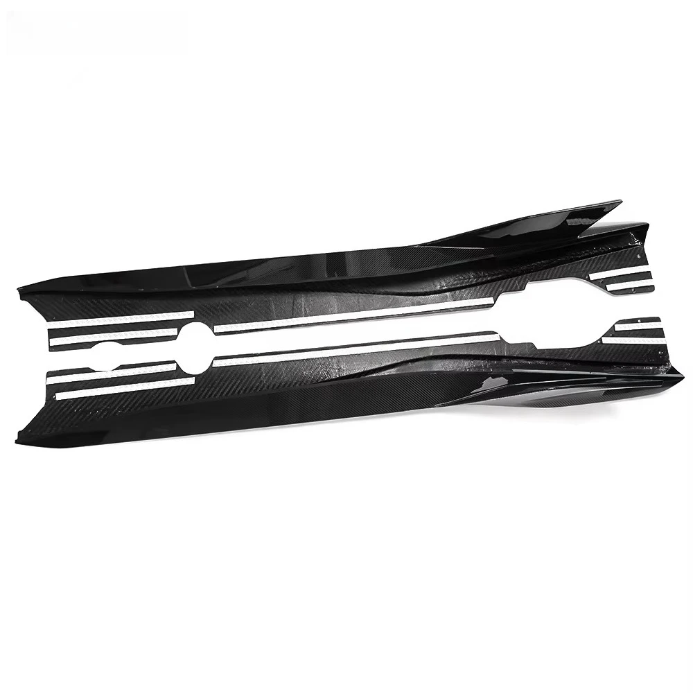 Dry Carbon Fiber Side Skirt Trim for Chevrolet Corvette C8 Stingray Coupe HTC 2020 2021 2022 2023 2024 2025 Exterior Accessories
