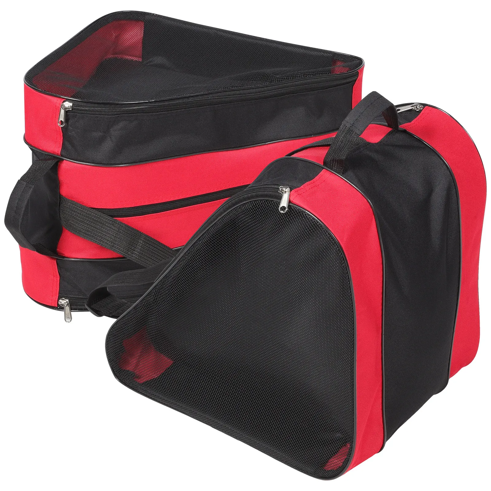 

2pcs Storage Bag Portable Skate Shoe Pouch Durable Waterproof Case For Inline Skates Travel Zippered Skates Bag