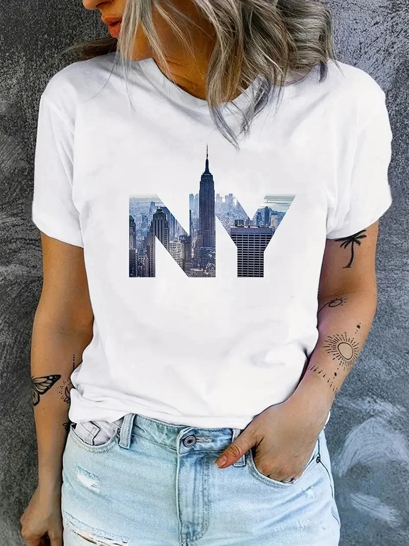 T-shirty damskie z kreskówkowym bawełnianym wzorem z nadrukiem koszulki Casual Street Femalewear lato Plus rozmiar t-shirt moda damska odzież Y2k