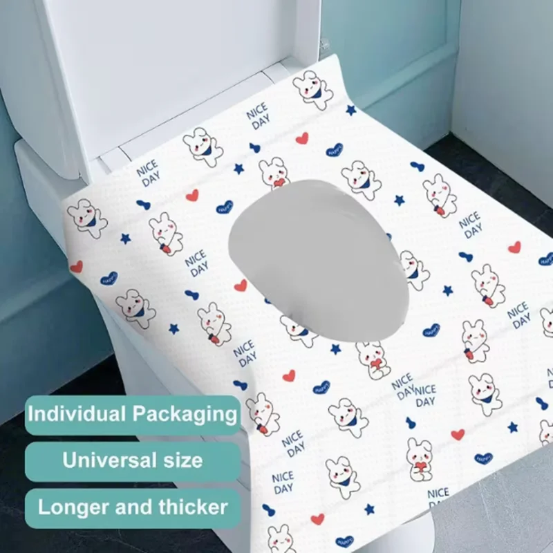 6pcs One-time use toilet seat cover - Portable adhesive toilet seat cover kit - Individual packaging - For travel use