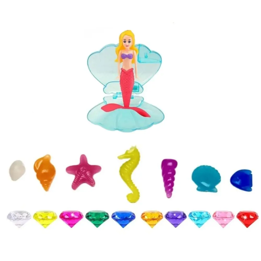 Funny Spin Mermaid Dive Toys Princess Floats Rising Design Floating Shell Mermaid Discovering Treasure Diving Game Mermaid Pool