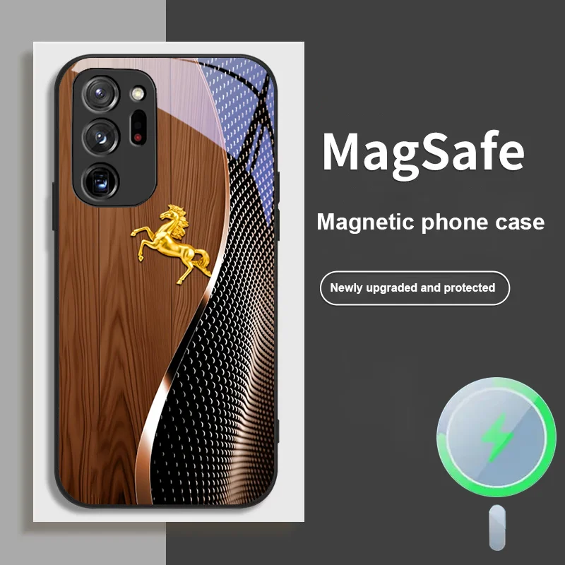 Для Samsung S 21 Ultra 22 25 Edge 4 5 G FE 20 PLUS 23 24 ПРИМЕЧАНИЕ Стеклянный магнитный чехол для телефона с градиентной сеткой под дерево Золотая лошадь Для Samsung S 21 Ultra 22 25 Edge 4 5 G FE 20 PLUS 23 24 ПРИМЕЧАНИЕ Стеклянный магнитный чехол для телефона с градиентной сеткой под дерево Золотая лошадь