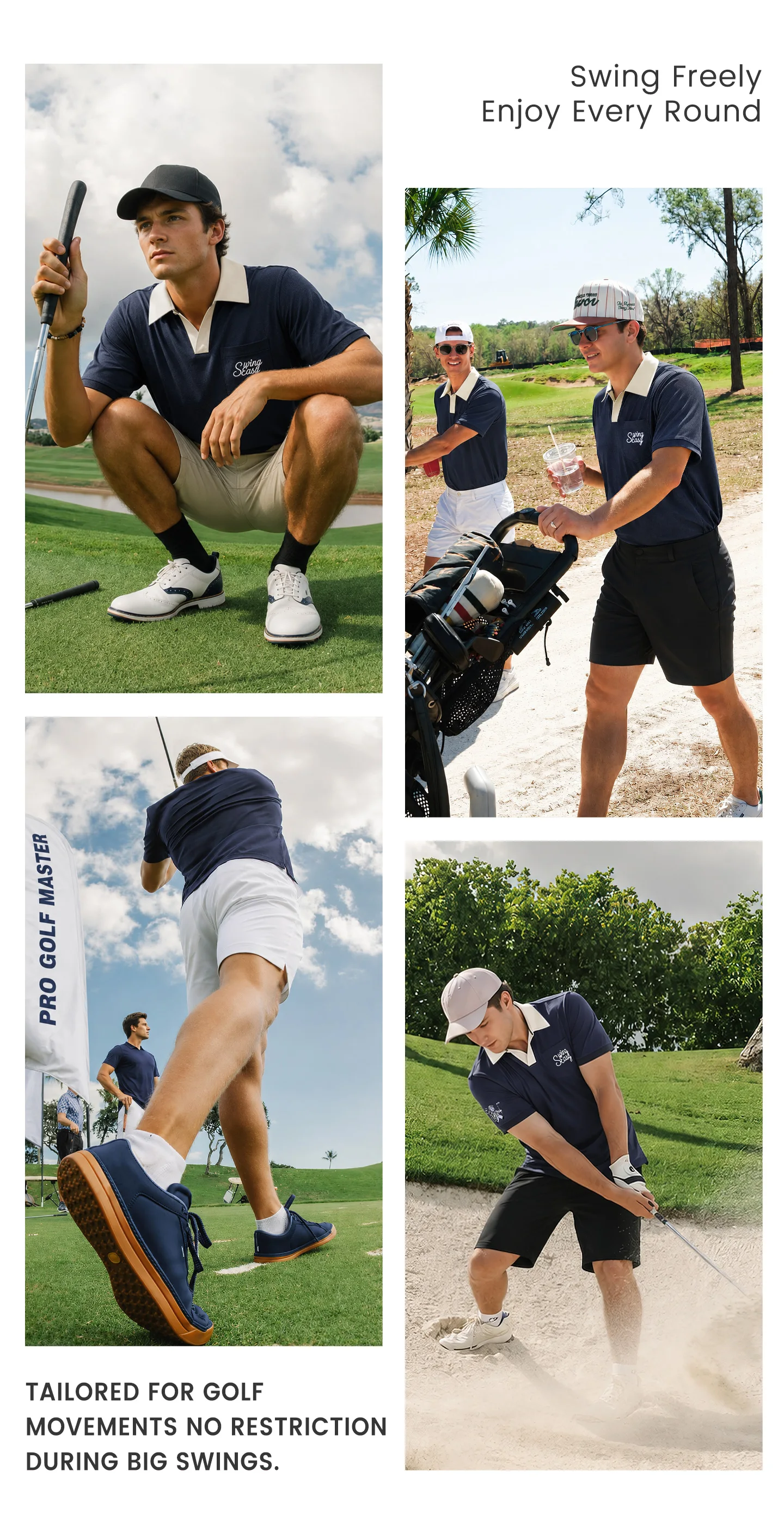 PGM Golf Herren Kurzarm-Poloshirt Sommer Atmungsaktives Kragen-Sportoberteil Kleidung YF925 – Detail 4
