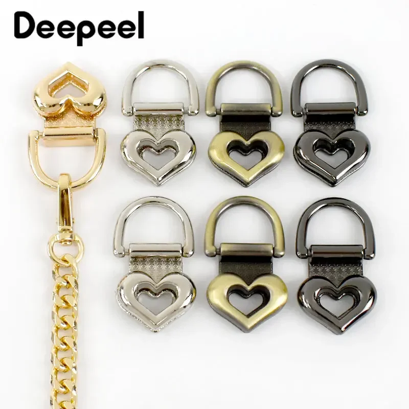 

5/10Pcs Metal Bag Side Clip Buckle Heart D Ring Bags Chain Connector Clasp Handbag Tape Handle DIY Leather Hardware Accessories